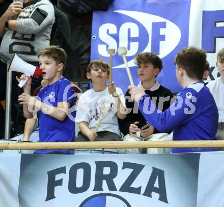 Handball Bundesliga. HLA. SC Ferlach gegen Hard.  Fans (SCF),   (Hard.  Ferlach, am 14.2.2026.
Foto: Kuess
www.qspictures.net
---
pressefotos, pressefotografie, kuess, qs, qspictures, sport, bild, bilder, bilddatenbank