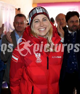 Snowboard. Empfang Silbermedaillengewinnerin bei Olympia Sabine Payer.  Sabine Payer, . Simonhoehe,  am 15.2.2026.
Foto: Kuess
www.qspictures.net
---
pressefotos, pressefotografie, kuess, qs, qspictures, sport, bild, bilder, bilddatenbank