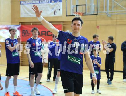 Handball Bundesliga. HLA. SC Ferlach gegen Hard.  Jubel Toni Perkusic (SCF),   (Hard.  Ferlach, am 14.2.2026.
Foto: Kuess
www.qspictures.net
---
pressefotos, pressefotografie, kuess, qs, qspictures, sport, bild, bilder, bilddatenbank