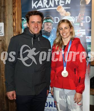Snowboard. Empfang Silbermedaillengewinnerin bei Olympia Sabine Payer.  Matthias Mayer, Sabine Payer, . Simonhoehe,  am 15.2.2026.
Foto: Kuess
www.qspictures.net
---
pressefotos, pressefotografie, kuess, qs, qspictures, sport, bild, bilder, bilddatenbank