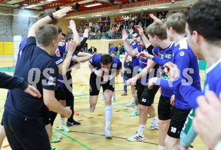 Handball Bundesliga. HLA. SC Ferlach gegen Hard.  Jubel Toni nPerkusic  (SCF),   (Hard.  Ferlach, am 14.2.2026.
Foto: Kuess
www.qspictures.net
---
pressefotos, pressefotografie, kuess, qs, qspictures, sport, bild, bilder, bilddatenbank