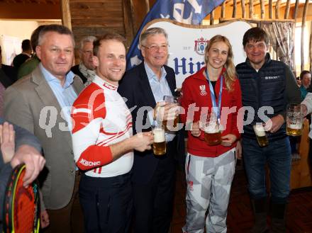 Snowboard. Empfang Silbermedaillengewinnerin bei Olympia Sabine Payer.  Guenther Leika, Hanno Douschan, LH Peter Kaiser, Sabine Payer, . Simonhoehe,  am 15.2.2026.
Foto: Kuess
www.qspictures.net
---
pressefotos, pressefotografie, kuess, qs, qspictures, sport, bild, bilder, bilddatenbank