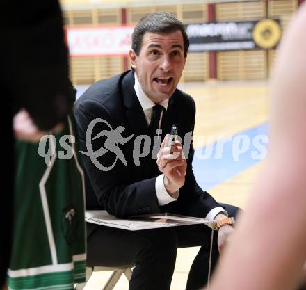 Basketball 2. Liga 2025/2026. Grunddurchgang 19. Runde.  Woerthersee Piraten gegen Dornbirn Lions.  Trainer Kostas Papavasileiou (Dornbirn). Klagenfurt, am 21.2.2026
Foto: Kuess
---
pressefotos, pressefotografie, kuess, qs, qspictures, sport, bild, bilder, bilddatenbank