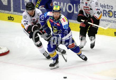 Eishockey ICE Bundesliga.  Winn2day ICE Hockey League. VSV gegen Pioneers Vorarlberg.  Mark Katic   (VSV),   Luca Erne  (Vorarlberg). Villach, am 22.2.2026.
Foto: Kuess
www.qspictures.net
---
pressefotos, pressefotografie, kuess, qs, qspictures, sport, bild, bilder, bilddatenbank