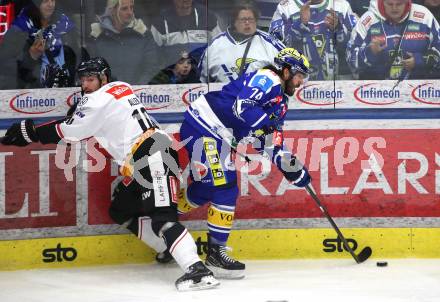 Eishockey ICE Bundesliga.  Winn2day ICE Hockey League. VSV gegen Pioneers Vorarlberg.  Joel Teasdale   (VSV),  Roni Allen   (Vorarlberg). Villach, am 22.2.2026.
Foto: Kuess
www.qspictures.net
---
pressefotos, pressefotografie, kuess, qs, qspictures, sport, bild, bilder, bilddatenbank