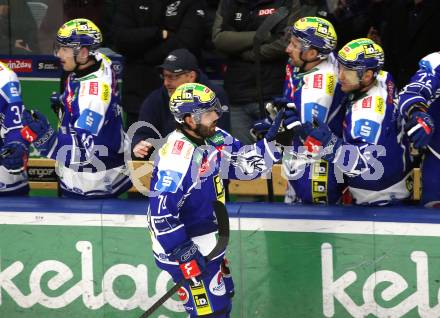 Eishockey ICE Bundesliga.  Winn2day ICE Hockey League. VSV gegen Pioneers Vorarlberg. Torjubel  Joel Teasdale  (VSV). Villach, am 22.2.2026.
Foto: Kuess
www.qspictures.net
---
pressefotos, pressefotografie, kuess, qs, qspictures, sport, bild, bilder, bilddatenbank
