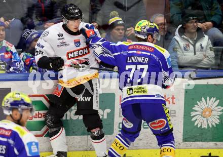Eishockey ICE Bundesliga.  Winn2day ICE Hockey League. VSV gegen Pioneers Vorarlberg.  Philipp Lindner   (VSV),  Michael Kernberger   (Vorarlberg). Villach, am 22.2.2026.
Foto: Kuess
www.qspictures.net
---
pressefotos, pressefotografie, kuess, qs, qspictures, sport, bild, bilder, bilddatenbank
