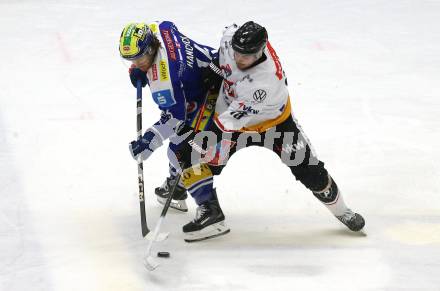 Eishockey ICE Bundesliga.  Winn2day ICE Hockey League. VSV gegen Pioneers Vorarlberg.   Kevin Hancock  (VSV), Roni Allen    (Vorarlberg). Villach, am 22.2.2026.
Foto: Kuess
www.qspictures.net
---
pressefotos, pressefotografie, kuess, qs, qspictures, sport, bild, bilder, bilddatenbank