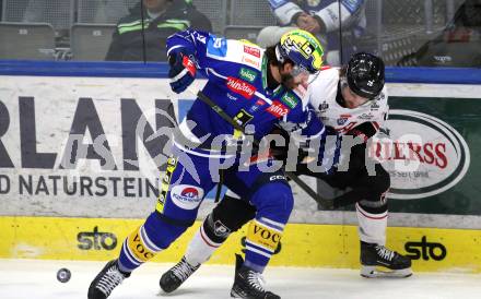 Eishockey ICE Bundesliga.  Winn2day ICE Hockey League. VSV gegen Pioneers Vorarlberg.  Joel Teasdale   (VSV),  Louie Roehl   (Vorarlberg). Villach, am 22.2.2026.
Foto: Kuess
www.qspictures.net
---
pressefotos, pressefotografie, kuess, qs, qspictures, sport, bild, bilder, bilddatenbank