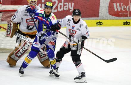 Eishockey ICE Bundesliga.  Winn2day ICE Hockey League. VSV gegen Pioneers Vorarlberg.  Guus Van Nes   (VSV), Michael Kernberger    (Vorarlberg). Villach, am 22.2.2026.
Foto: Kuess
www.qspictures.net
---
pressefotos, pressefotografie, kuess, qs, qspictures, sport, bild, bilder, bilddatenbank