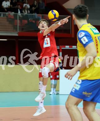 Volleyball.  Austrian Volley League Men.  VBK Kelag Woerther-See-Loewen Klagenfurt gegen SK Zadruga Aich/Dob.   Lukas Writz  (Aich/Dob). Klagenfurt, am 31.1.2026.
Foto: Kuess
www.qspictures.net
---
pressefotos, pressefotografie, kuess, qs, qspictures, sport, bild, bilder, bilddatenbank