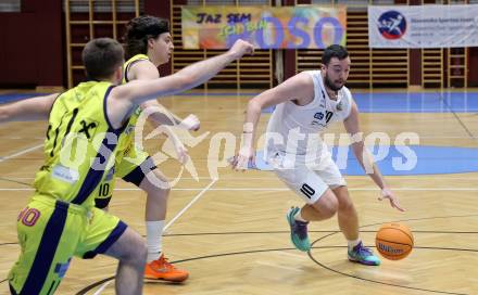 Basketball 2. Liga 2025/2026. Grunddurchgang 20. Runde.  KOS gegen Future Team Steiermark.  Veljko Dena  (KOS), Niklas Michel  (Steiermark). Klagenfurt, am 28.2.2026
Foto: Kuess
---
pressefotos, pressefotografie, kuess, qs, qspictures, sport, bild, bilder, bilddatenbank