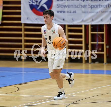 Basketball 2. Liga 2025/2026. Grunddurchgang 20. Runde.  KOS gegen Future Team Steiermark.  Jure Bavdek  (KOS),   Klagenfurt, am 28.2.2026
Foto: Kuess
---
pressefotos, pressefotografie, kuess, qs, qspictures, sport, bild, bilder, bilddatenbank