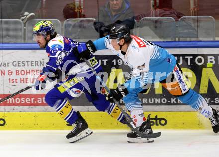 Eishockey ICE Bundesliga.  Winn2day ICE Hockey League. VSV gegen Black Wings Linz.  Adam Helewka   (VSV),  Brian Lebler   (Linz). Villach, am 4.3.2026.
Foto: Kuess
www.qspictures.net
---
pressefotos, pressefotografie, kuess, qs, qspictures, sport, bild, bilder, bilddatenbank