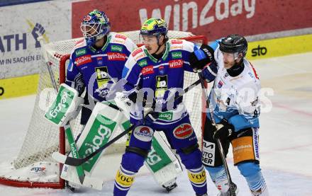Eishockey ICE Bundesliga.  Winn2day ICE Hockey League. VSV gegen Black Wings Linz.  Joe Cannata, Dylan Macpherson   (VSV),  Sean Collins    (Linz). Villach, am 4.3.2026.
Foto: Kuess
www.qspictures.net
---
pressefotos, pressefotografie, kuess, qs, qspictures, sport, bild, bilder, bilddatenbank