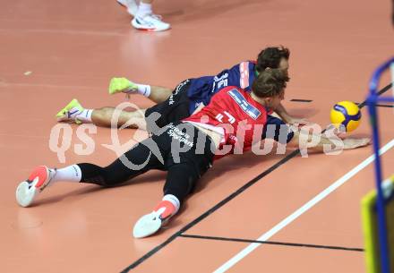 Volleyball.  Austrian Volley League Men.  VBK Kelag Woerther-See-Loewen Klagenfurt gegen SK Zadruga Aich/Dob. David Petschnig, Dominik Blaha  (Woerthersee-Loewen),. Klagenfurt, am 7.3.2026.
Foto: Kuess
www.qspictures.net
---
pressefotos, pressefotografie, kuess, qs, qspictures, sport, bild, bilder, bilddatenbank