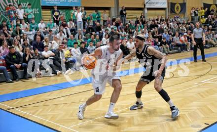Basketball 2. Liga 2025/2026. Grunddurchgang 21. Runde.  KOS gegen Woerthersee Piraten.    Marin Sliskovic (KOS),  Shawn L. Ray  (Piraten). Klagenfurt, am 8.3.2026
Foto: Kuess
---
pressefotos, pressefotografie, kuess, qs, qspictures, sport, bild, bilder, bilddatenbank