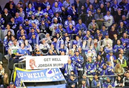 Eishockey ICE Bundesliga.  Winn2day ICE Hockey League. VSV gegen Graz99ers.   Fans  (VSV),  Genesungswuensche fuer Jordan Murray (KAC).  Villach, am 12.3.2026..
Foto: Kuess
www.qspictures.net
---
pressefotos, pressefotografie, kuess, qs, qspictures, sport, bild, bilder, bilddatenbank
