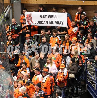 Eishockey ICE Bundesliga.  Winn2day ICE Hockey League. VSV gegen Graz99ers.     Fans (Graz).  Genesungswuensche fuer Jordan Murray (KAC). Villach, am 12.3.2026..
Foto: Kuess
www.qspictures.net
---
pressefotos, pressefotografie, kuess, qs, qspictures, sport, bild, bilder, bilddatenbank