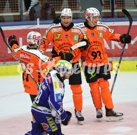Eishockey ICE Bundesliga.  Winn2day ICE Hockey League. VSV gegen Graz99ers.     Torjubel  (Graz). Villach, am 12.3.2026..
Foto: Kuess
www.qspictures.net
---
pressefotos, pressefotografie, kuess, qs, qspictures, sport, bild, bilder, bilddatenbank