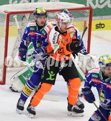 Eishockey ICE Bundesliga.  Winn2day ICE Hockey League. VSV gegen Graz99ers.  Brett Budgell   (VSV),  Nick Swaney  (Graz). Villach, am 12.3.2026..
Foto: Kuess
www.qspictures.net
---
pressefotos, pressefotografie, kuess, qs, qspictures, sport, bild, bilder, bilddatenbank