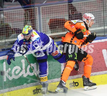 Eishockey ICE Bundesliga.  Winn2day ICE Hockey League. VSV gegen Graz99ers.  Thomas Vallant   (VSV),  Paul Huber  (Graz). Villach, am 12.3.2026..
Foto: Kuess
www.qspictures.net
---
pressefotos, pressefotografie, kuess, qs, qspictures, sport, bild, bilder, bilddatenbank