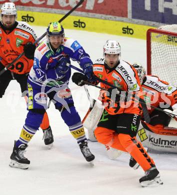 Eishockey ICE Bundesliga.  Winn2day ICE Hockey League. VSV gegen Graz99ers.  Nick Hutchison   (VSV),   Kasper Kotkansalo (Graz). Villach, am 12.3.2026..
Foto: Kuess
www.qspictures.net
---
pressefotos, pressefotografie, kuess, qs, qspictures, sport, bild, bilder, bilddatenbank