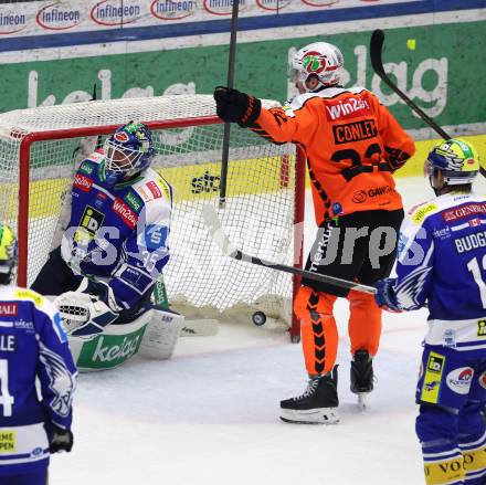 Eishockey ICE Bundesliga.  Winn2day ICE Hockey League. VSV gegen Graz99ers.  Joe Cannata   (VSV),   Jubel Chris Collins  (Graz). Villach, am 12.3.2026..
Foto: Kuess
www.qspictures.net
---
pressefotos, pressefotografie, kuess, qs, qspictures, sport, bild, bilder, bilddatenbank