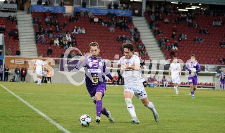 Fussball 2. Liga. SK Austria Klagenfurt gegen FAC Wien.  Marc Andre Schmerboeck,   (Klagenfurt),  Noah Bitsche  (FAC Wien).  Klagenfurt, 13.3.2026.
Foto: Kuess
www.qspictures.net
---
pressefotos, pressefotografie, kuess, qs, qspictures, sport, bild, bilder, bilddatenbank