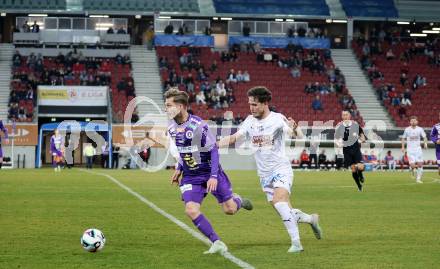 Fussball 2. Liga. SK Austria Klagenfurt gegen FAC Wien.  Marc Andre Schmerboeck,   (Klagenfurt),  Noah Bitsche  (FAC Wien).  Klagenfurt, 13.3.2026.
Foto: Kuess
www.qspictures.net
---
pressefotos, pressefotografie, kuess, qs, qspictures, sport, bild, bilder, bilddatenbank