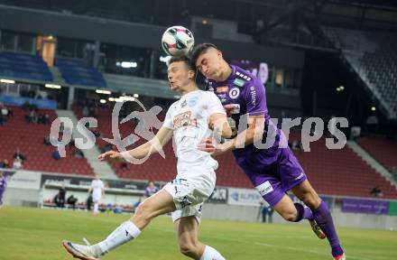 Fussball 2. Liga. SK Austria Klagenfurt gegen FAC Wien.  Aidan Liu,   (Klagenfurt),  Lan Piskule  (FAC Wien).  Klagenfurt, 13.3.2026.
Foto: Kuess
www.qspictures.net
---
pressefotos, pressefotografie, kuess, qs, qspictures, sport, bild, bilder, bilddatenbank