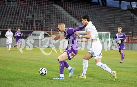 Fussball 2. Liga. SK Austria Klagenfurt gegen FAC Wien.  Bartol Barisic,  (Klagenfurt),   Simon Filipovic  (FAC Wien).  Klagenfurt, 13.3.2026.
Foto: Kuess
www.qspictures.net
---
pressefotos, pressefotografie, kuess, qs, qspictures, sport, bild, bilder, bilddatenbank