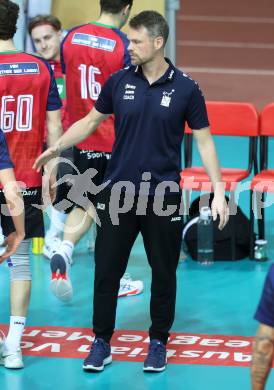 Volleyball.  Austrian Volley League Men.  VBK Kelag Woerther-See-Loewen Klagenfurt gegen SK Zadruga Aich/Dob.  Trainer Jonas Kronseder  (Woerthersee-Loewen). Klagenfurt, am 7.3.2026.
Foto: Kuess
www.qspictures.net
---
pressefotos, pressefotografie, kuess, qs, qspictures, sport, bild, bilder, bilddatenbank