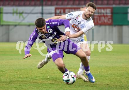 Fussball 2. Liga. SK Austria Klagenfurt gegen FAC Wien.  Dino Delic (Klagenfurt),  Marcus Maier    (FAC). Klagenfurt, 13.3.2026.
Foto: Kuess
www.qspictures.net
---
pressefotos, pressefotografie, kuess, qs, qspictures, sport, bild, bilder, bilddatenbank