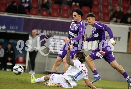 Fussball 2. Liga. SK Austria Klagenfurt gegen FAC Wien.  Almir Oda (Klagenfurt),  Tristan Osmani   (FAC). Klagenfurt, 13.3.2026.
Foto: Kuess
www.qspictures.net
---
pressefotos, pressefotografie, kuess, qs, qspictures, sport, bild, bilder, bilddatenbank