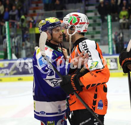 Eishockey ICE Bundesliga.  Winn2day ICE Hockey League. VSV gegen Graz99ers.   Thomas Vallant (VSV),  Lukas Haudum    (Graz). Villach, am 17.3.2026..
Foto: Kuess
www.qspictures.net
---
pressefotos, pressefotografie, kuess, qs, qspictures, sport, bild, bilder, bilddatenbank