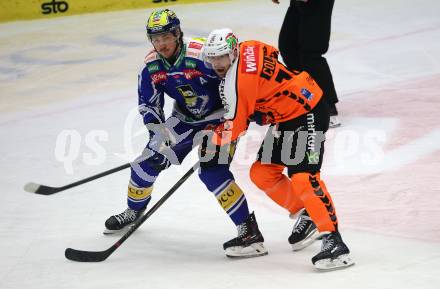 Eishockey ICE Bundesliga.  Winn2day ICE Hockey League. VSV gegen Graz99ers.  Dylan Macpherson   (VSV),  Chris Collins  (Graz). Villach, am 17.3.2026..
Foto: Kuess
www.qspictures.net
---
pressefotos, pressefotografie, kuess, qs, qspictures, sport, bild, bilder, bilddatenbank