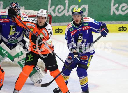 Eishockey ICE Bundesliga.  Winn2day ICE Hockey League. VSV gegen Graz99ers.   Dylan Macpherson (VSV),  Jakob Lippitsch (Graz). Villach, am 17.3.2026..
Foto: Kuess
www.qspictures.net
---
pressefotos, pressefotografie, kuess, qs, qspictures, sport, bild, bilder, bilddatenbank
