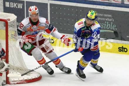 Eishockey ICE Bundesliga.  Winn2day ICE Hockey League. VSV gegen KAC.  Guus Van Nes  (VSV),  Thimo Nickl  (KAC). Villach, am 9.1.2026.
Foto: Kuess
www.qspictures.net
---
pressefotos, pressefotografie, kuess, qs, qspictures, sport, bild, bilder, bilddatenbank