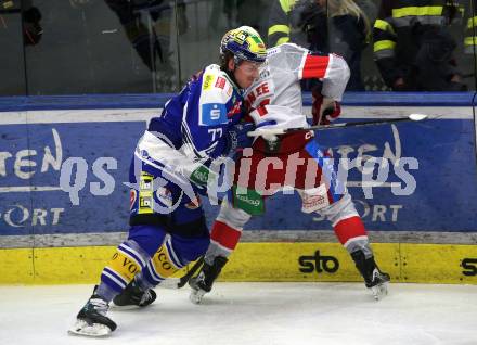 Eishockey ICE Bundesliga.  Winn2day ICE Hockey League. VSV gegen KAC. Philipp Lindner  (VSV),  Finn Van Ee  (KAC). Villach, am 9.1.2026.
Foto: Kuess
www.qspictures.net
---
pressefotos, pressefotografie, kuess, qs, qspictures, sport, bild, bilder, bilddatenbank